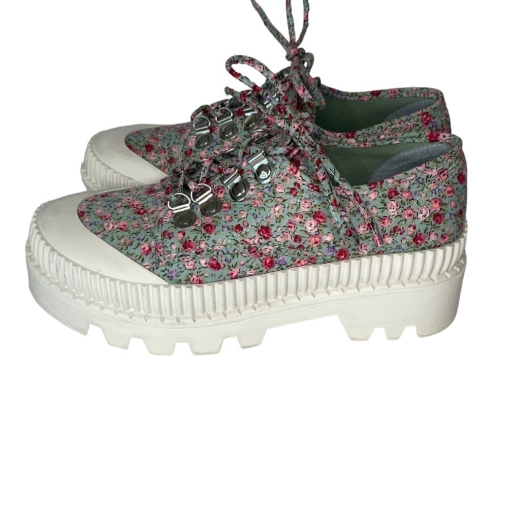 Jeffrey Campbell B2School Blue
Floral Fabric Platform Lace
Up Lug Sole Size 8 - Picture 11 of 12